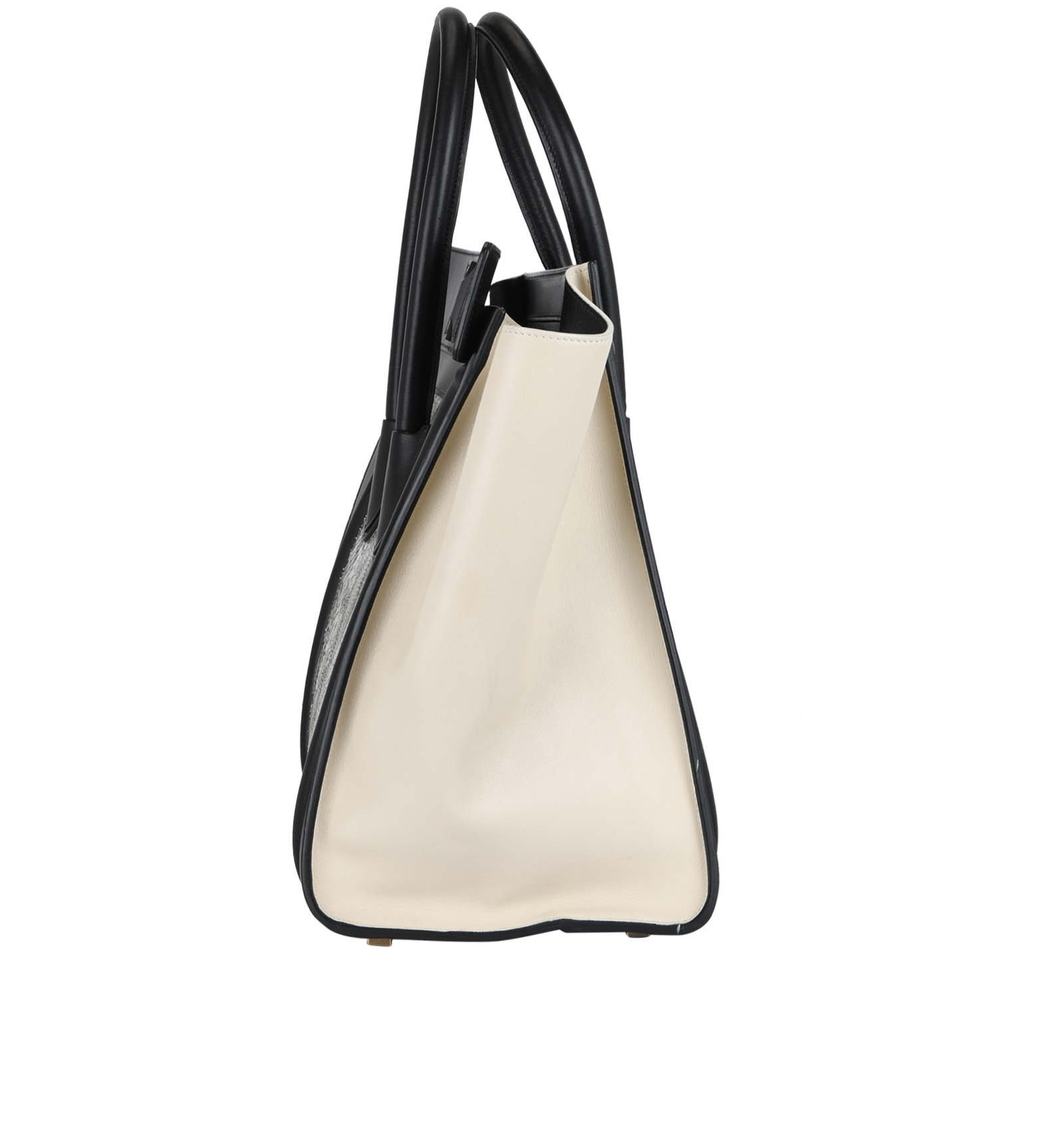 Luggage, &pound;950, Handbags, Black/Cream, Lambskin Leather/Snake, Side view